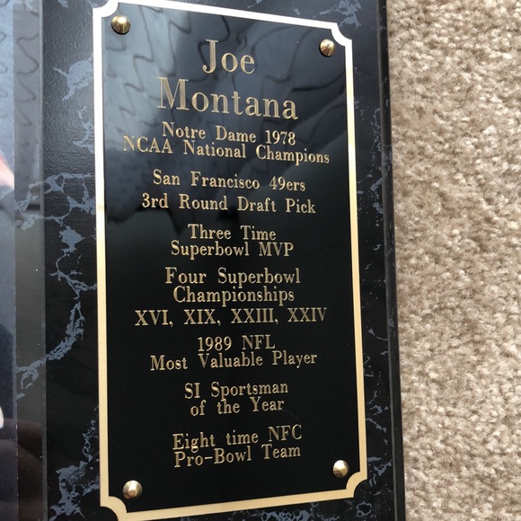Joe Montana San Francisco 49ers Plaque - Picture 2 of 8